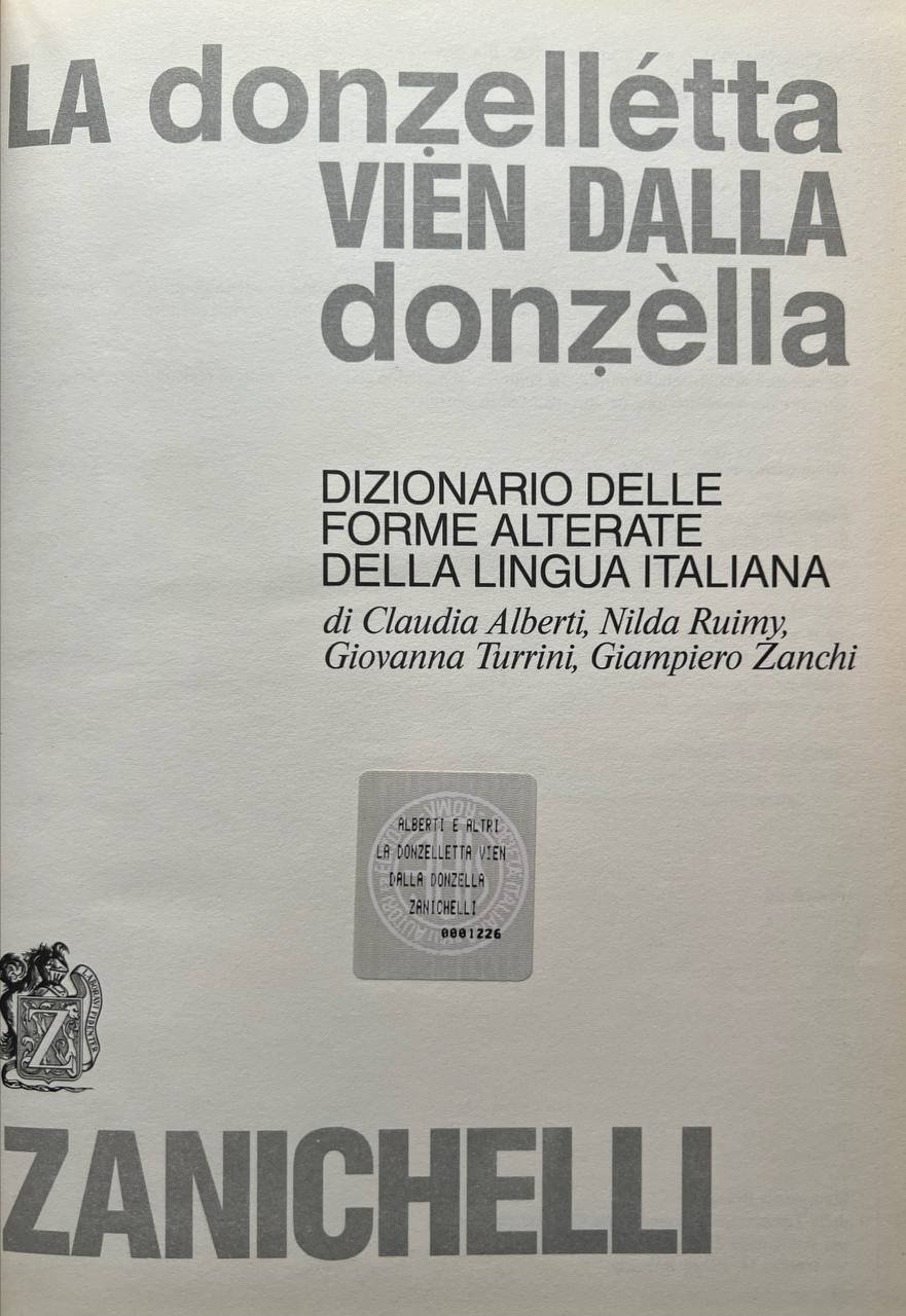 Dizionario delle forme alterate della lingua italiana