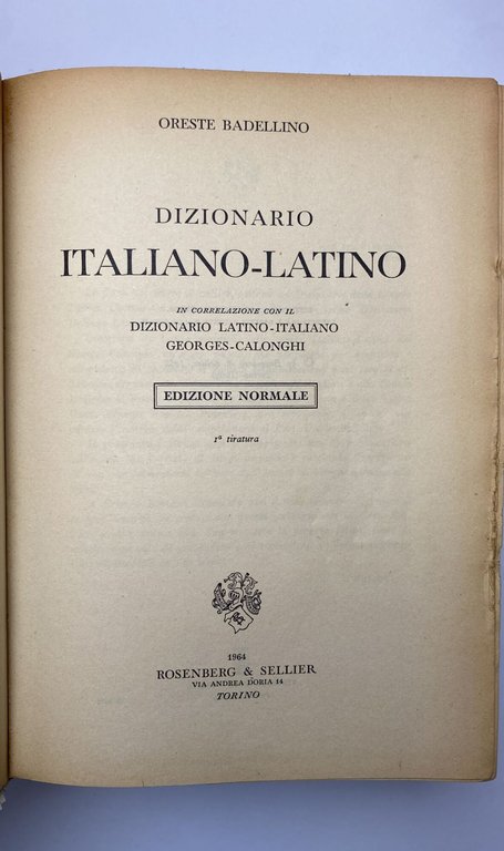 Dizionario Italiano - Latino