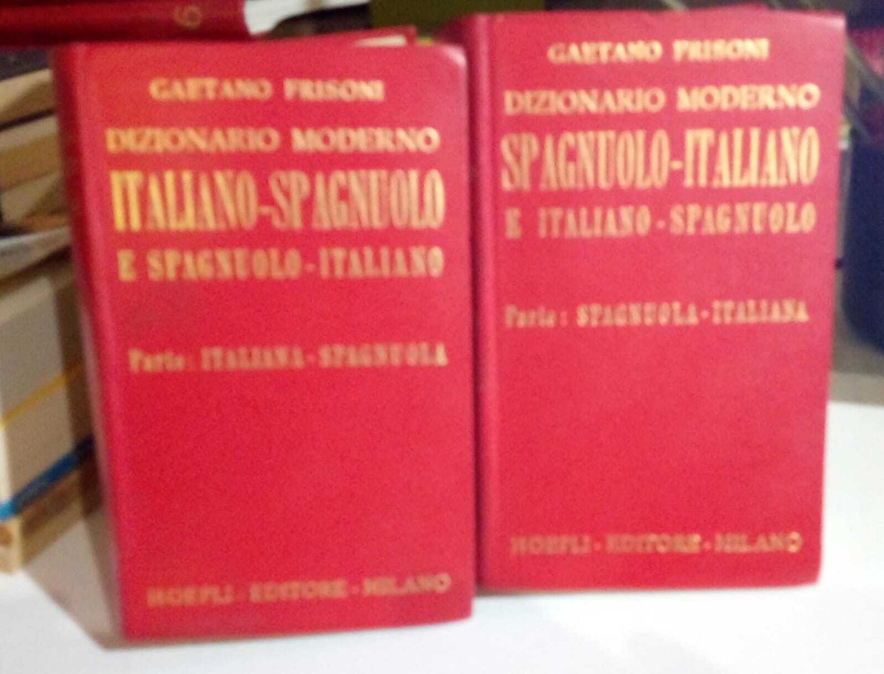 Dizionario moderno Spagnuolo-Italiano e Italiano Spagnuolo, due volumi. Ristampa anastatica.