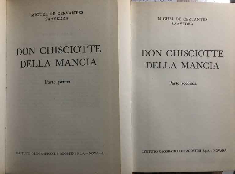 Don Chisciotte della Mancia. Due Volumi Prima - Seconda Parte
