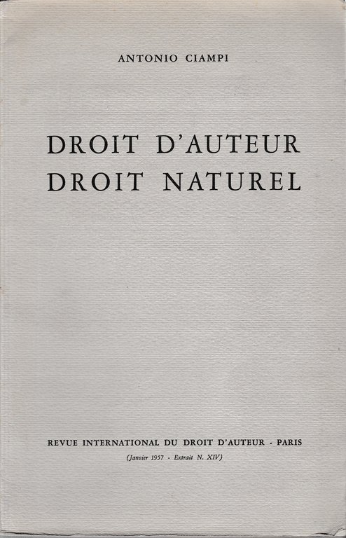 Droit d'auteur, droit naturel (Diritto di autore, diritto naturale) Testo … | Immagine Gallery 3