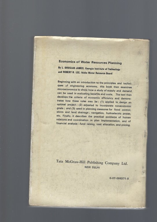 ECONOMICS OF WATER RESOURCES PLANNING | Immagine Gallery 4