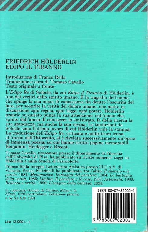 Edipo il tiranno. Testo originale a fronte