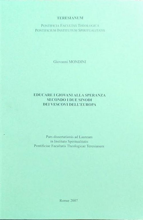 Educare i giovani alla speranza secondo i due sinodi dei …