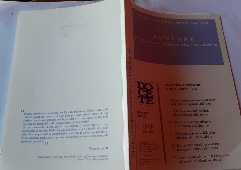 Educare Un compito, una responsabilita', una vocazione