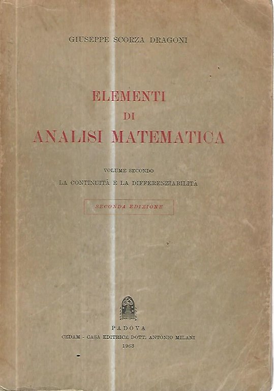 Elementi di analisi matematica. Volume secondo