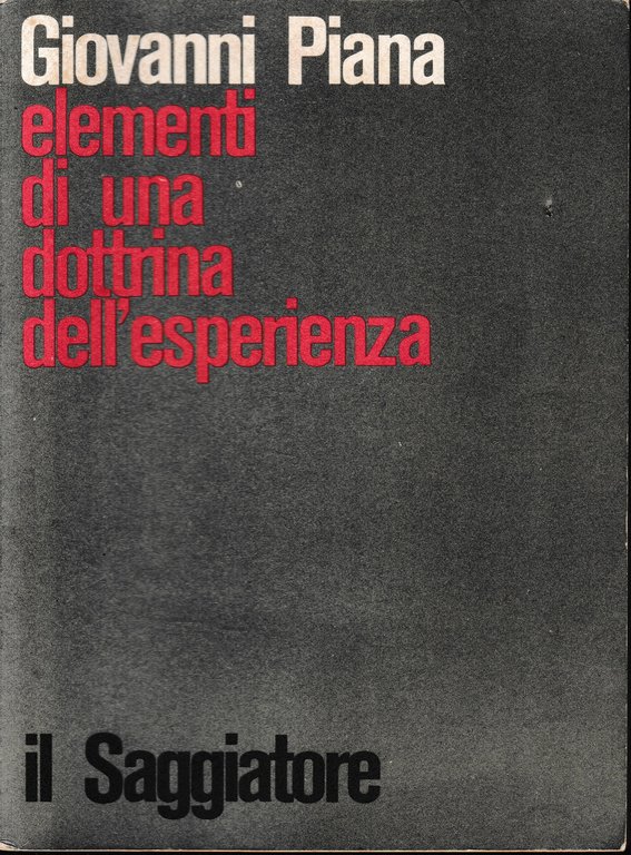 Elementi di una dottrina dell'esperienza