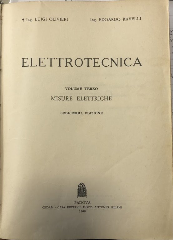 Elettrotecnica Vol. III Misure Elettriche