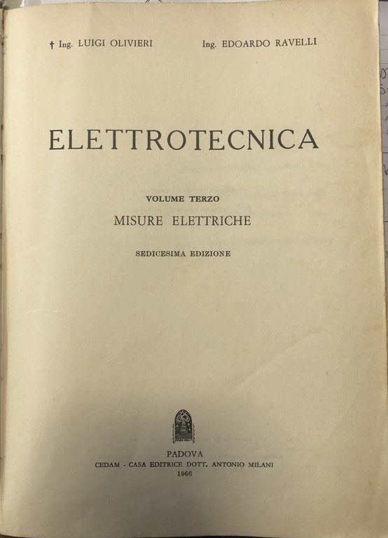 Elettrotecnica Vol. III Misure Elettriche