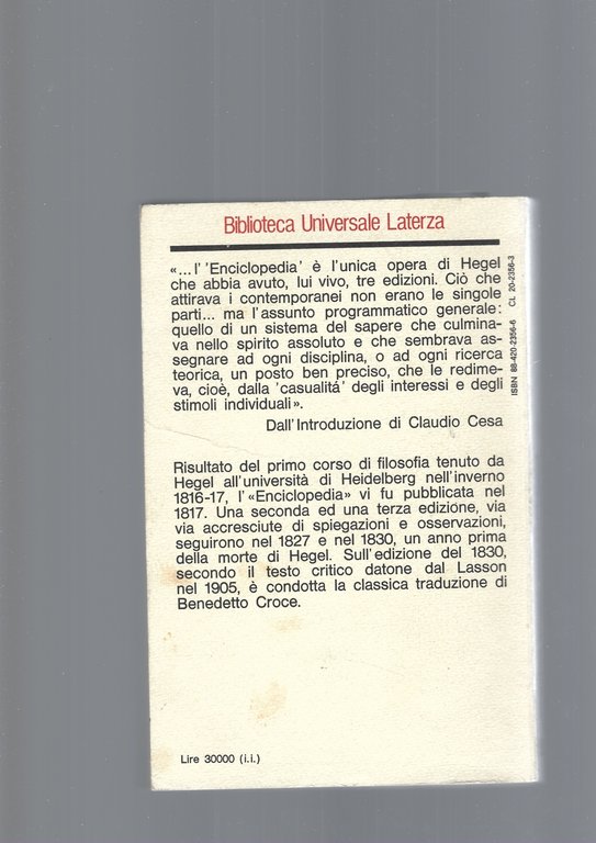 ENCICLOPEDIA DELLE SCIENZE FILOSOFICHE