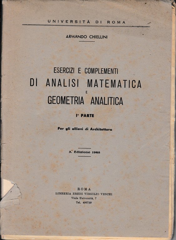 Esercizi e complementi di analisi matematica e geometria analitica, 1^ …