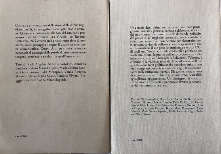 Esperienza storica femminile nell'età moderna e contemporanea. Parte I e …