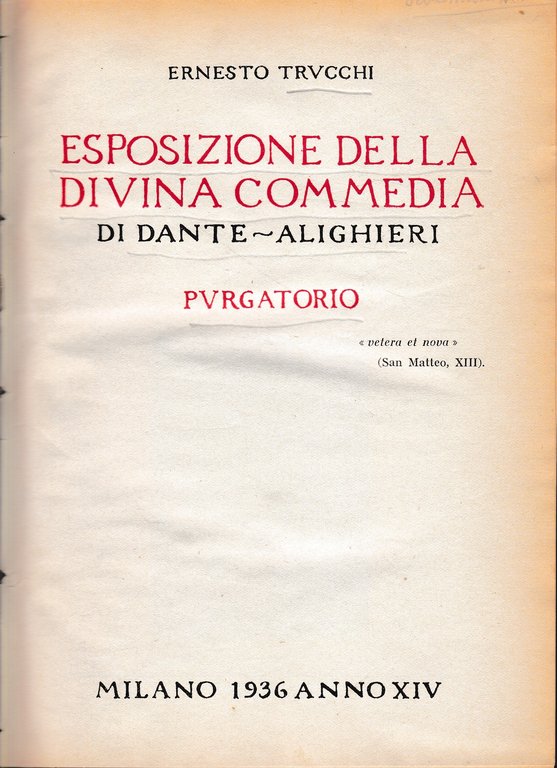 Esposizione della Divina Commedia di Dante Alghieri - Purgatorio