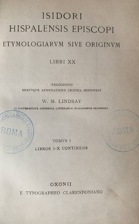 Etymologiae. Tomus I | Immagine Gallery 2