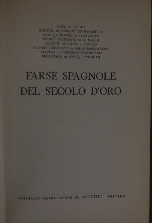 Farse spagnole del secolo d'oro.