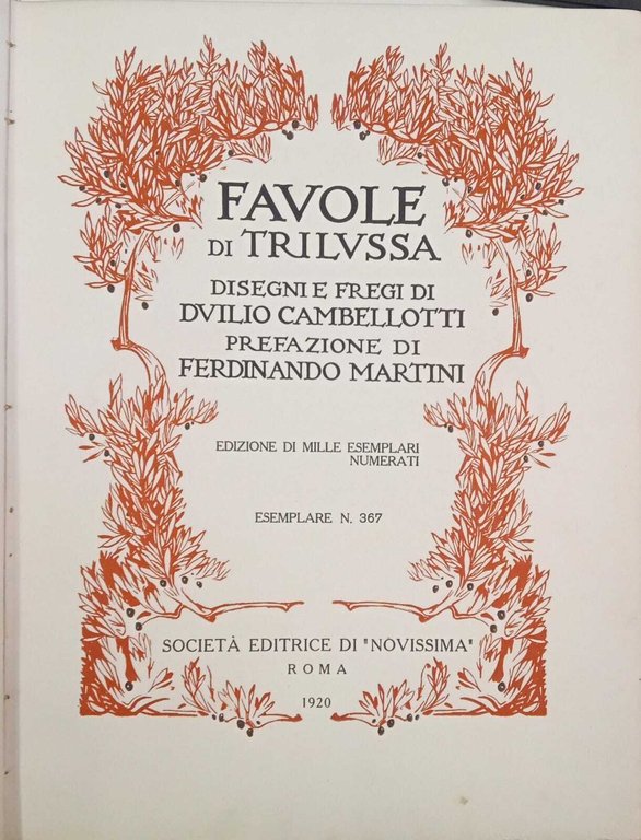 Favole di Trilussa disegni e fregi di Duilio Cambellotti