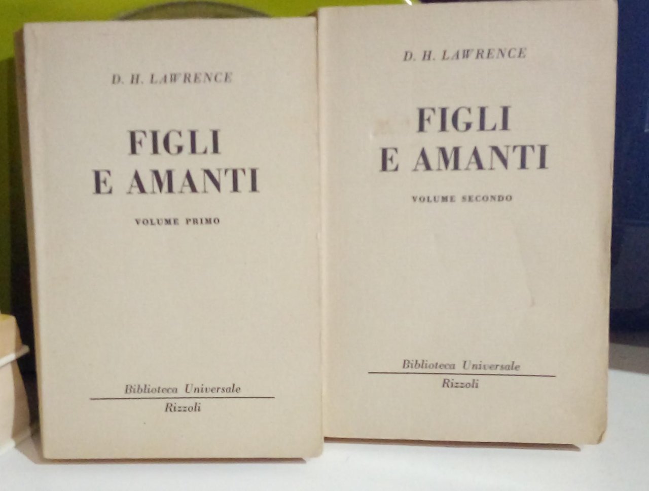 Figli e amanti, due volumi.