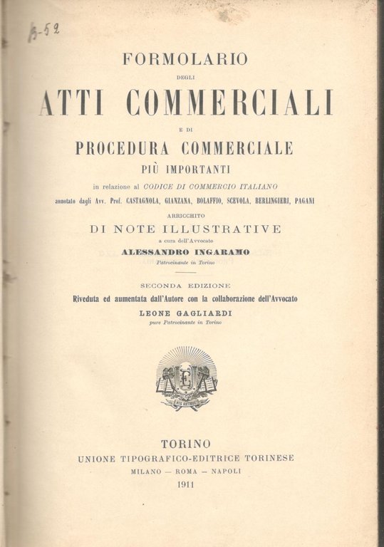 Formolario degli atti commerciali e di procedura commerciale