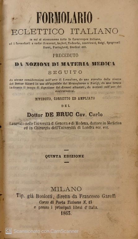 Formolario eclettico italiano