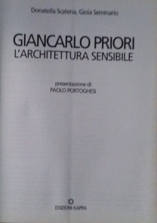 Giancarlo Priori. L'Architettura sensibile