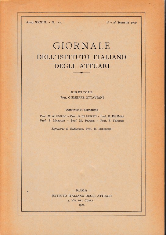 Giornale dell'Istituto Italiano degli Attuari. Anno 1^ e 2^ semestre … | Immagine Gallery 3