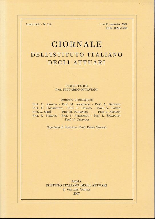 Giornale dell'Istituto Italiano degli Attuari. Anno LXX - n. 1-2, … | Immagine Gallery 3
