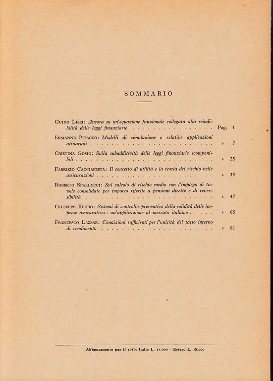 Giornale dell'Istituto Italiano degli Attuari. Anno XLIII - n. 2, … | Immagine Gallery 4