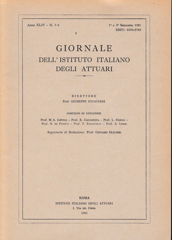 Giornale dell'Istituto Italiano degli Attuari. Anno XLIV - n. 1-2, … | Immagine Gallery 3