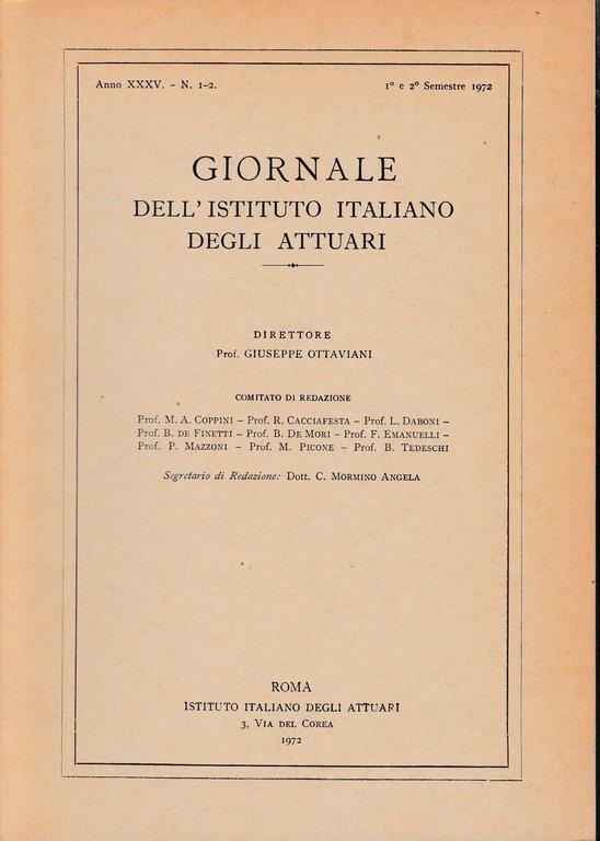 Giornale dell'Istituto Italiano degli Attuari. Anno XXXV - n. 1-2, … | Immagine Gallery 3