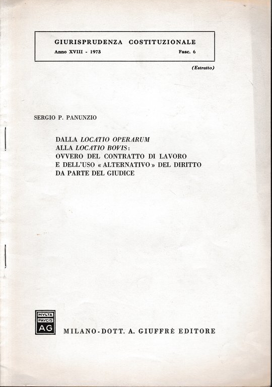Giurisprudenza Costituzionale. Anno XVIII - 1973 - Fasc. 6 (estratto)