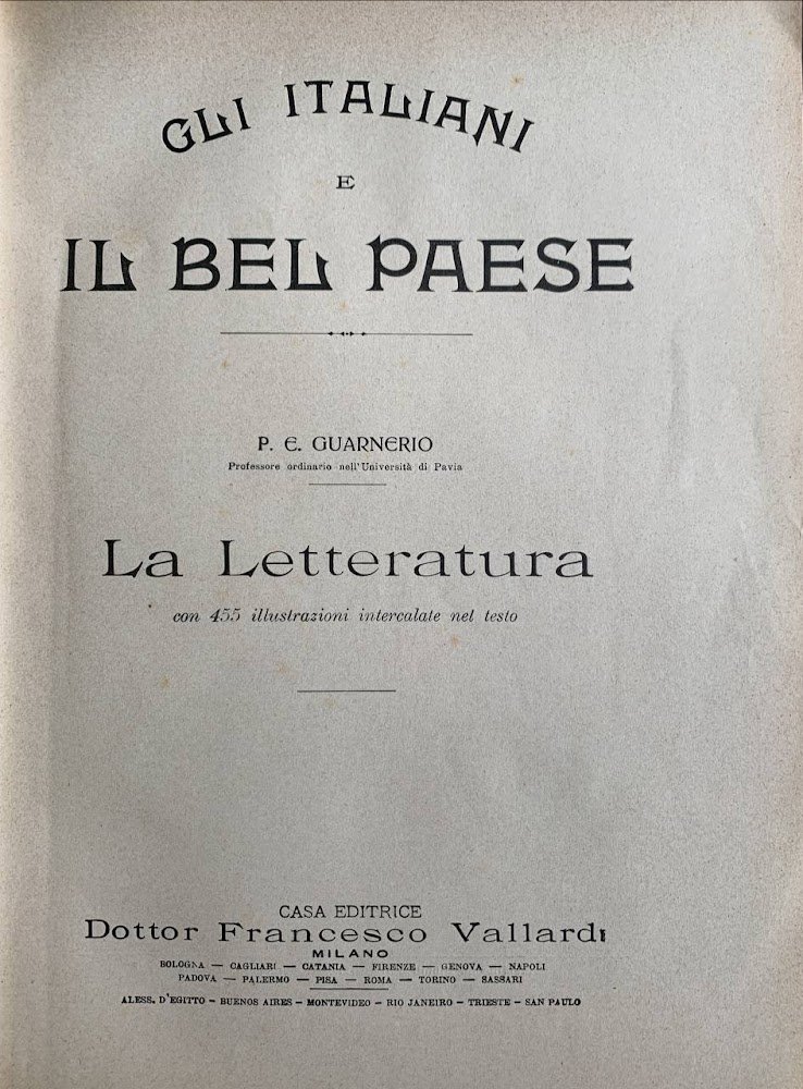 Gli Italiani e il bel paese. La letteratura