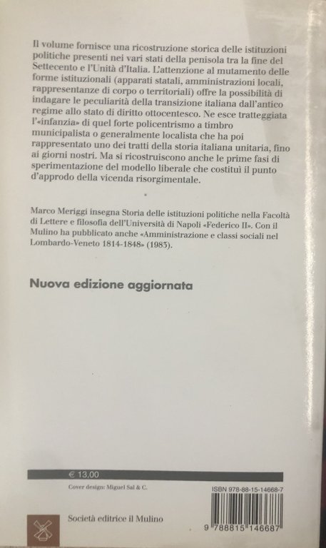Gli Stati italiani prima dell'unità. Una storia istituzionale