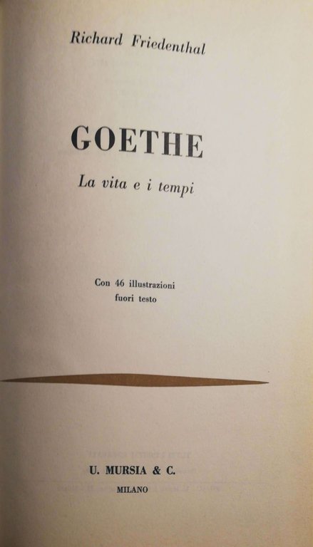 Goethe, la vita e i tempi