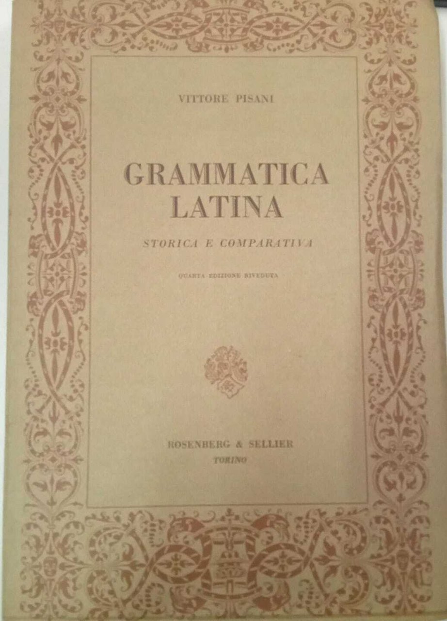Grammatica latina, storica e comparativa