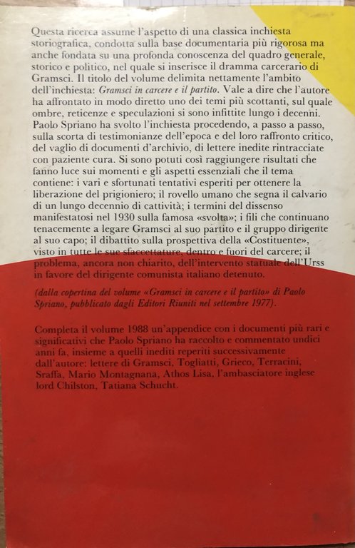 Gramsci in carcere e il partito.