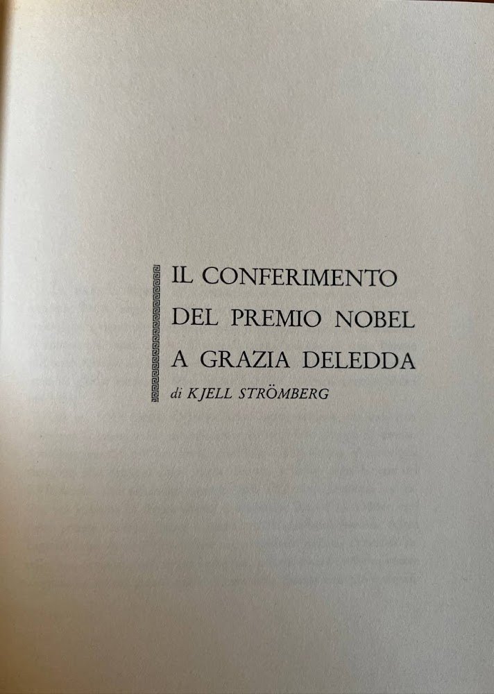 Grazia Deledda. Premio Nobel per la letteratura 1926