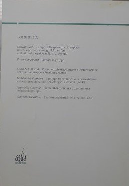 Gruppo e funzione analitica. Settembre - dicembre 1988 - anno …