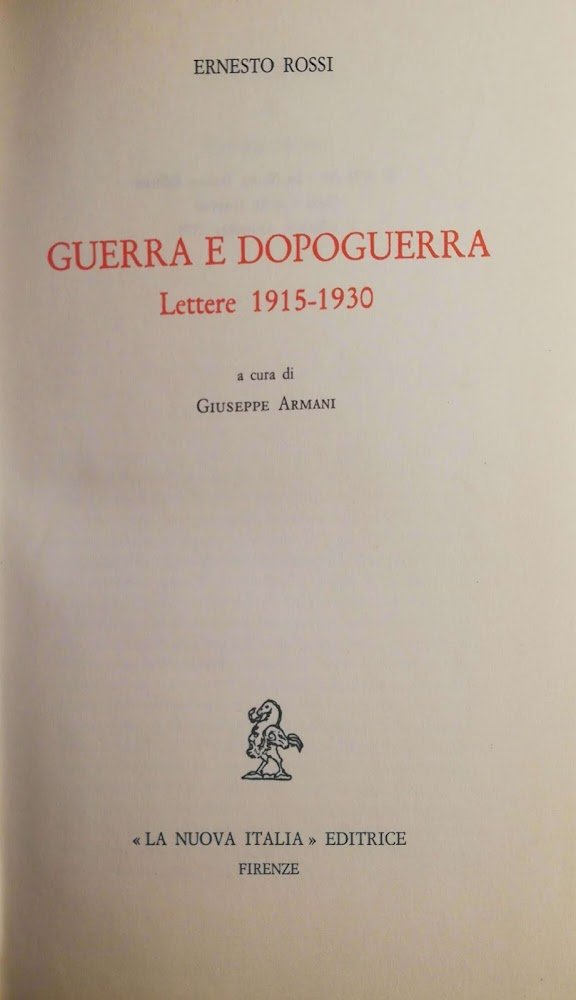 Guerra e dopoguerra : lettere 1915-1930 | Immagine principale