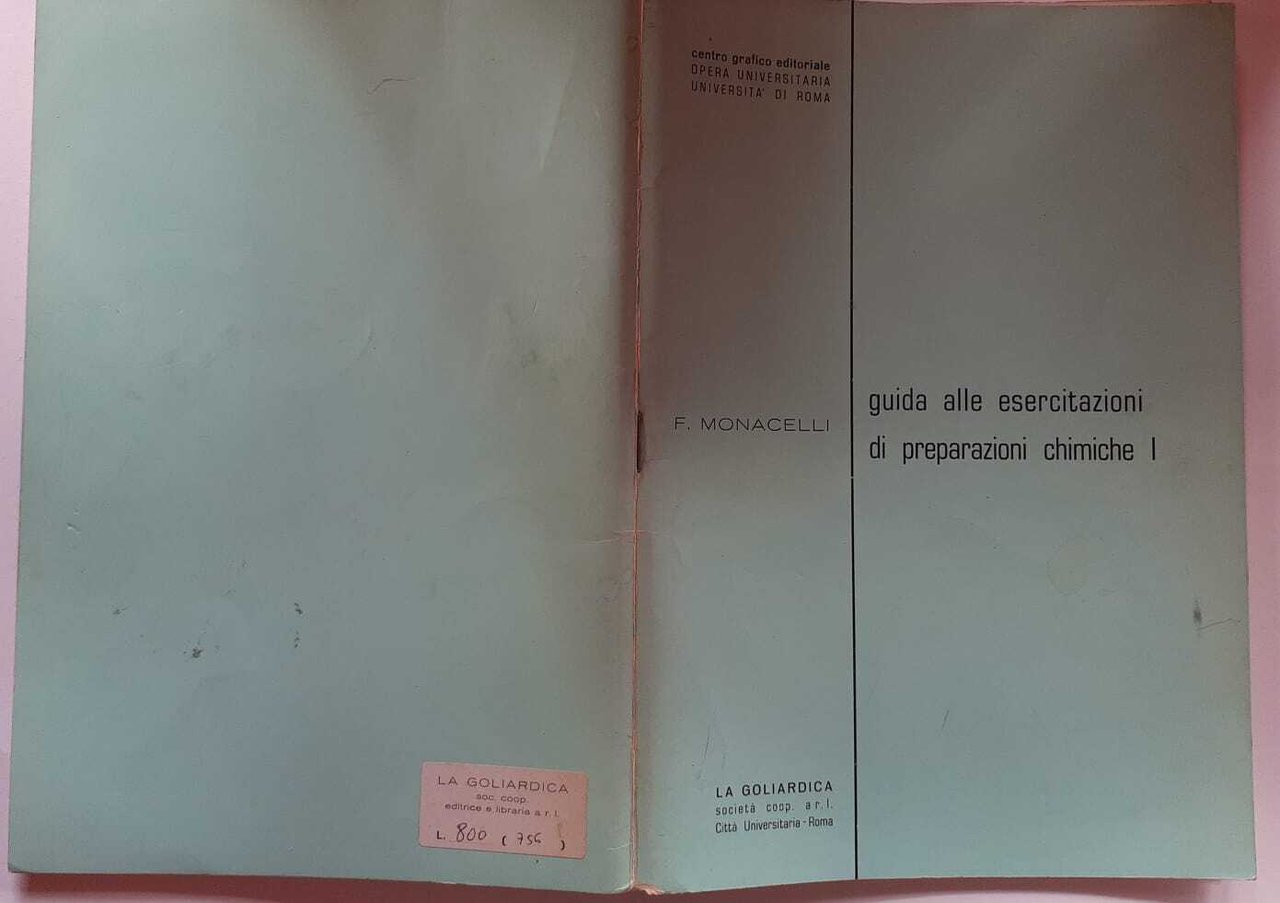 Guida alle esercitazioni di preparazioni chimiche 1