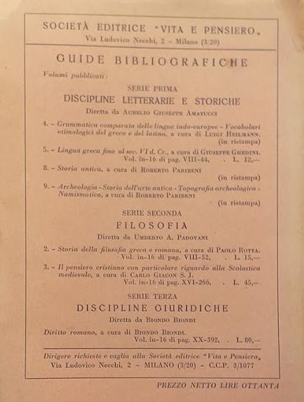 Guide Bibliografiche III Discipline Giuridiche, 1: Diritto Romano