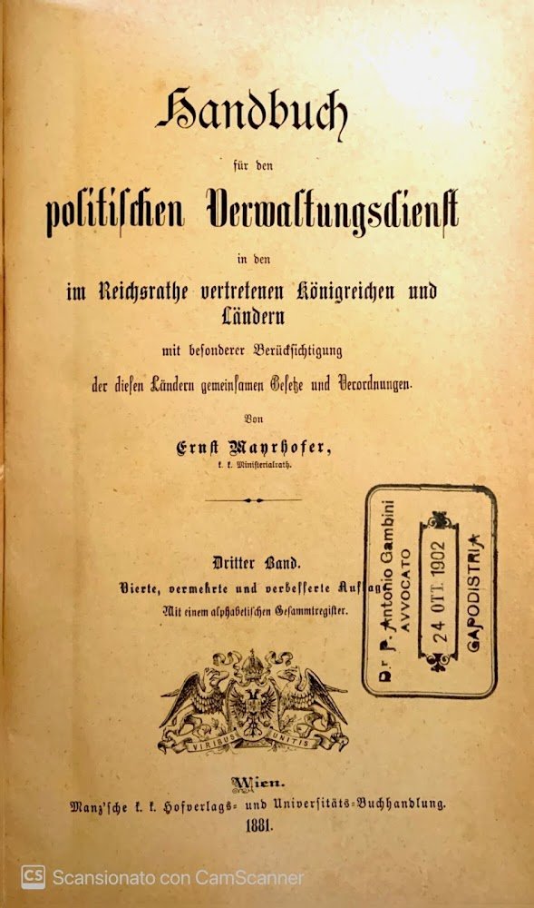 Handbuch fur den politischen verwaltungsdienst | Immagine principale
