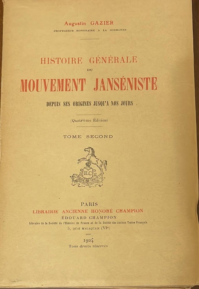 Histoire générale du mouvement janséniste depuis ses origines jusqu'à nos … | Immagine principale