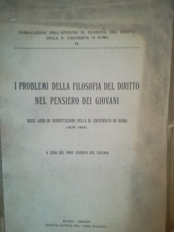 I problemi della filosofia del diritto nel pensiero dei giovani