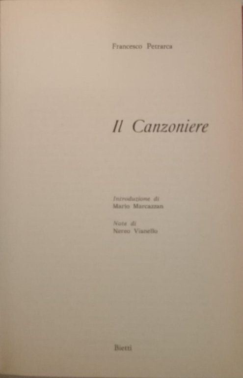 Il canzoniere
