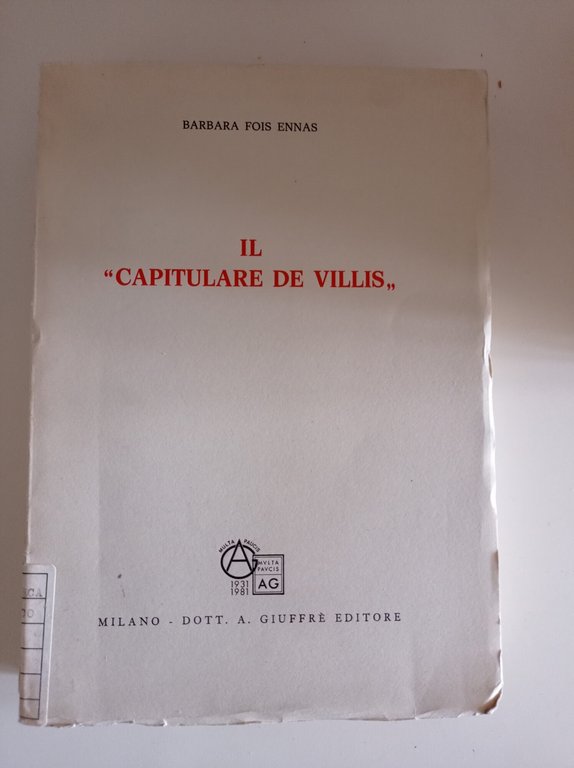 Il "Capitulare de Villis"
