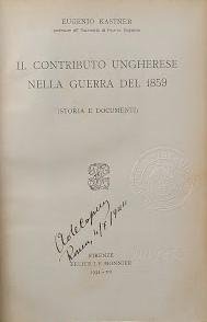 Il contributo ungherese nella guerra del 1859 (storia e documenti)