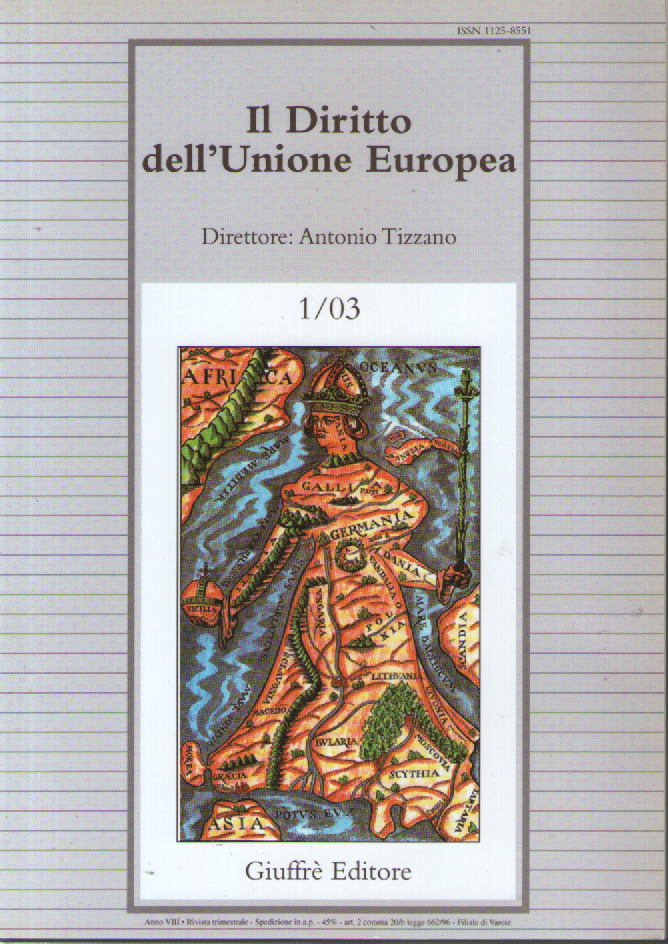 Il Diritto dell'Unione Europea. 1/03. | Immagine principale