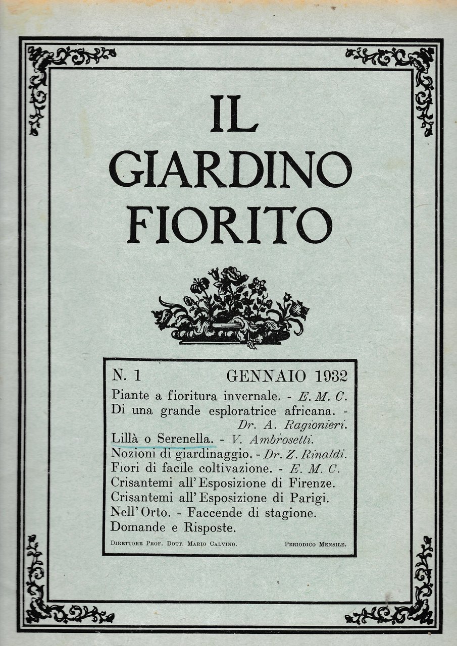 Il giardino fiorito n. 1 Gennaio 1932