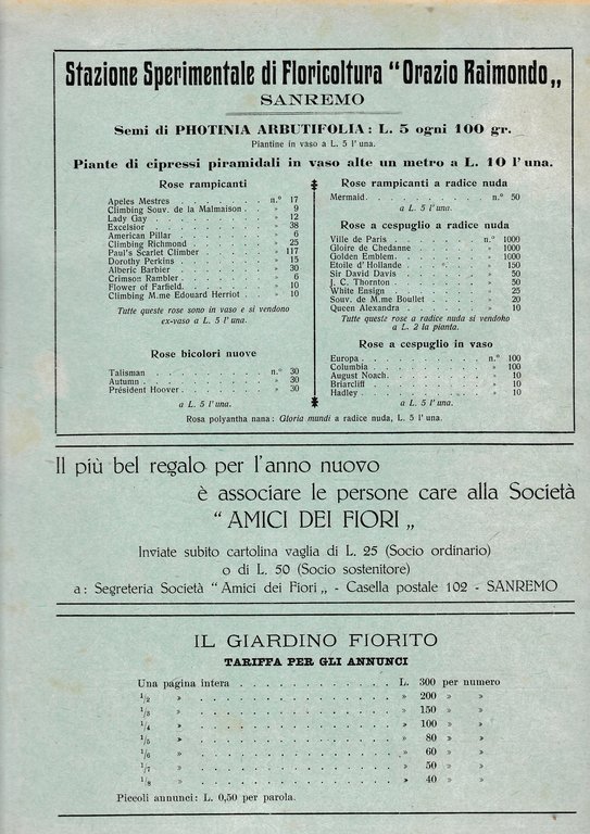 Il giardino fiorito n. 1 Gennaio 1932