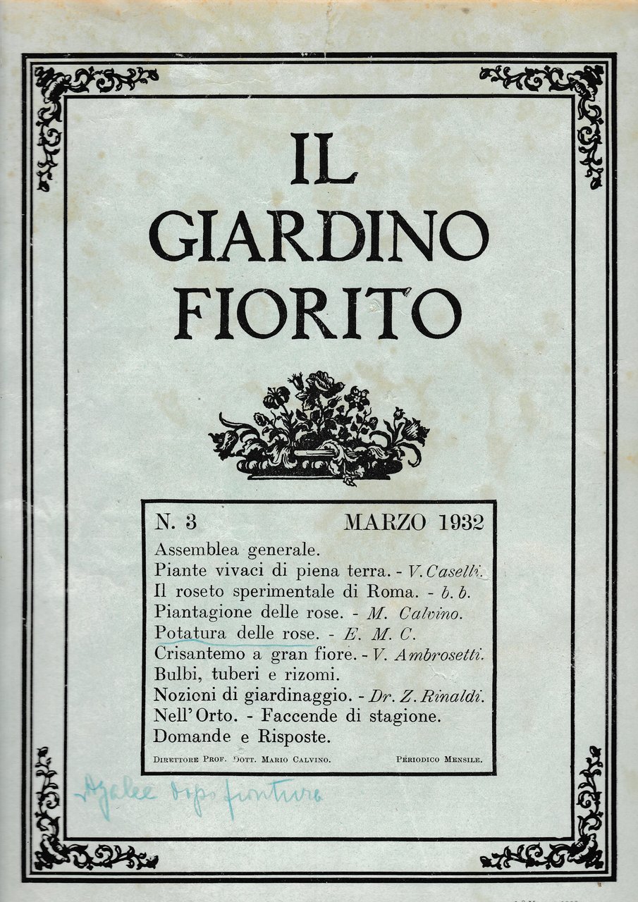 Il giardino fiorito n. 3 Marzo 1932